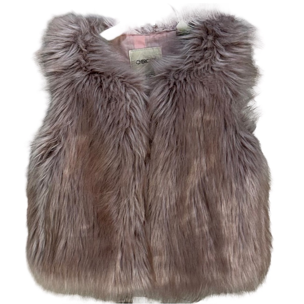Pink Faux Fur Vest by Cherokee